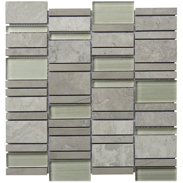 Intrend Tile Limestone Linear Glass Blend Grey NS021F